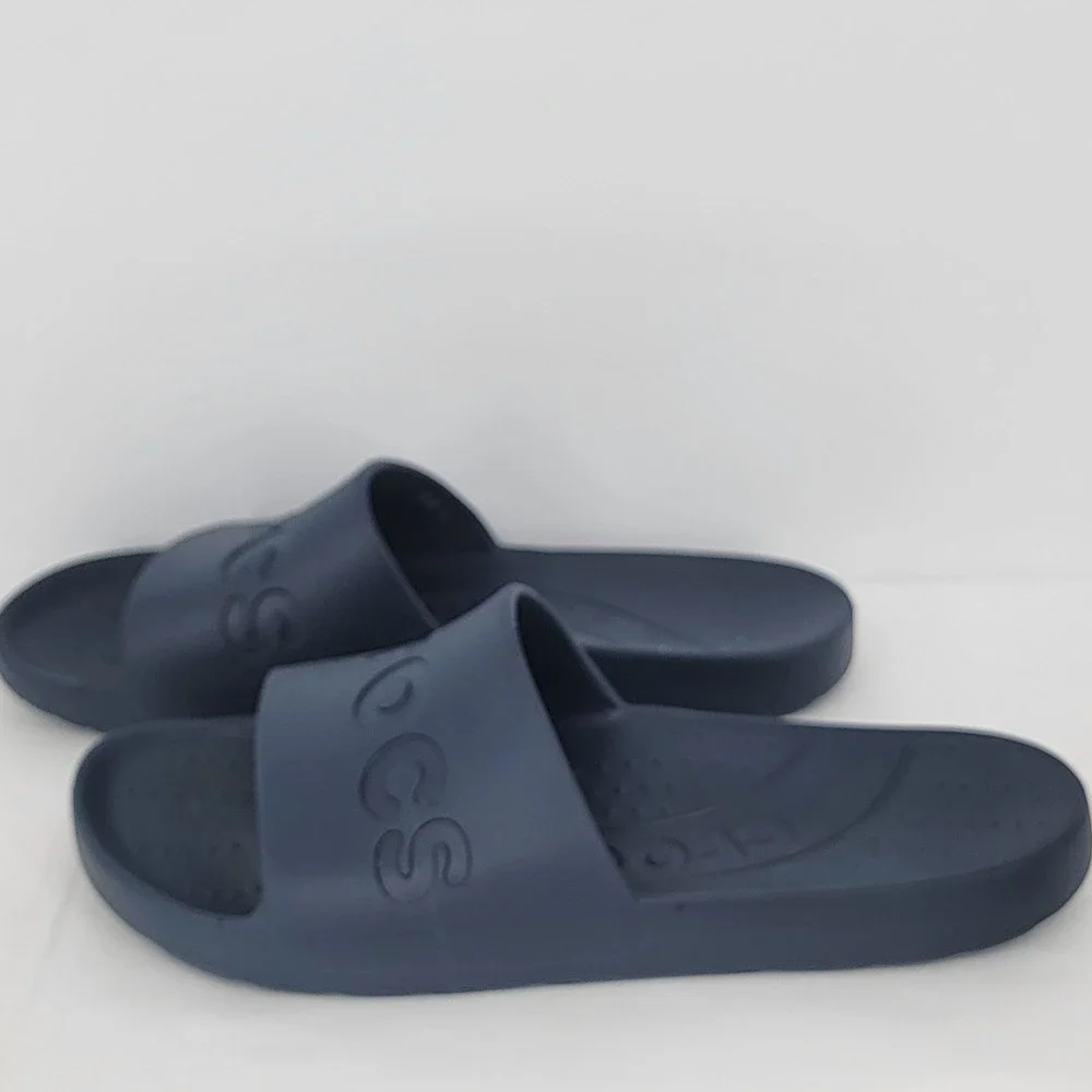 Crocs Baya Slide Navy Blue Men 13 Athletic Comfort Sandals Slip On